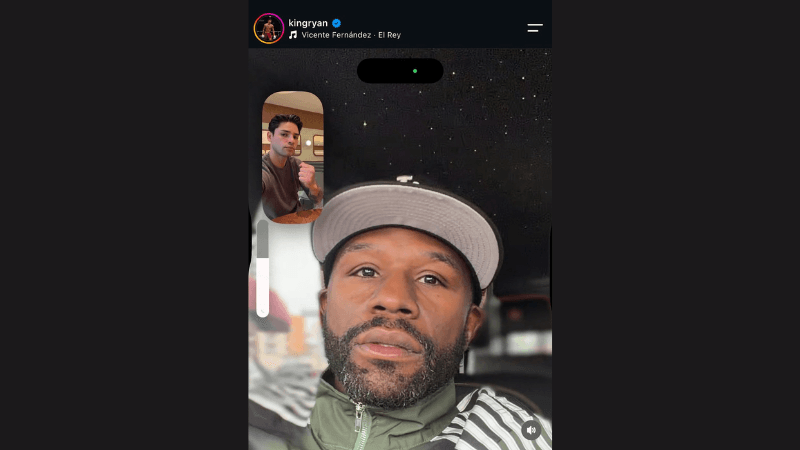 Ryan Garcia and Floyd Mayweather on a Facetime call together