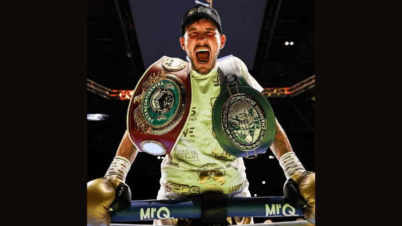 Liam Davies with his European title