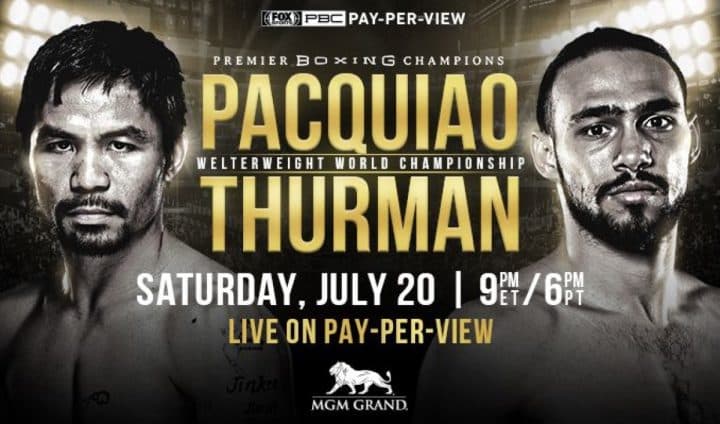 Manny Pacquiao vs Keith Thurman Fight Poster