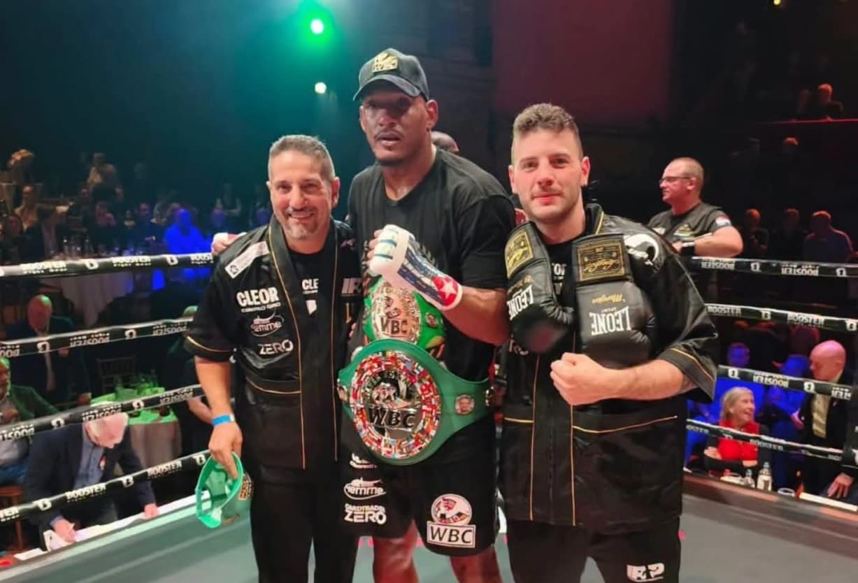 Angel Raymond Morejon with his WBC Silver title