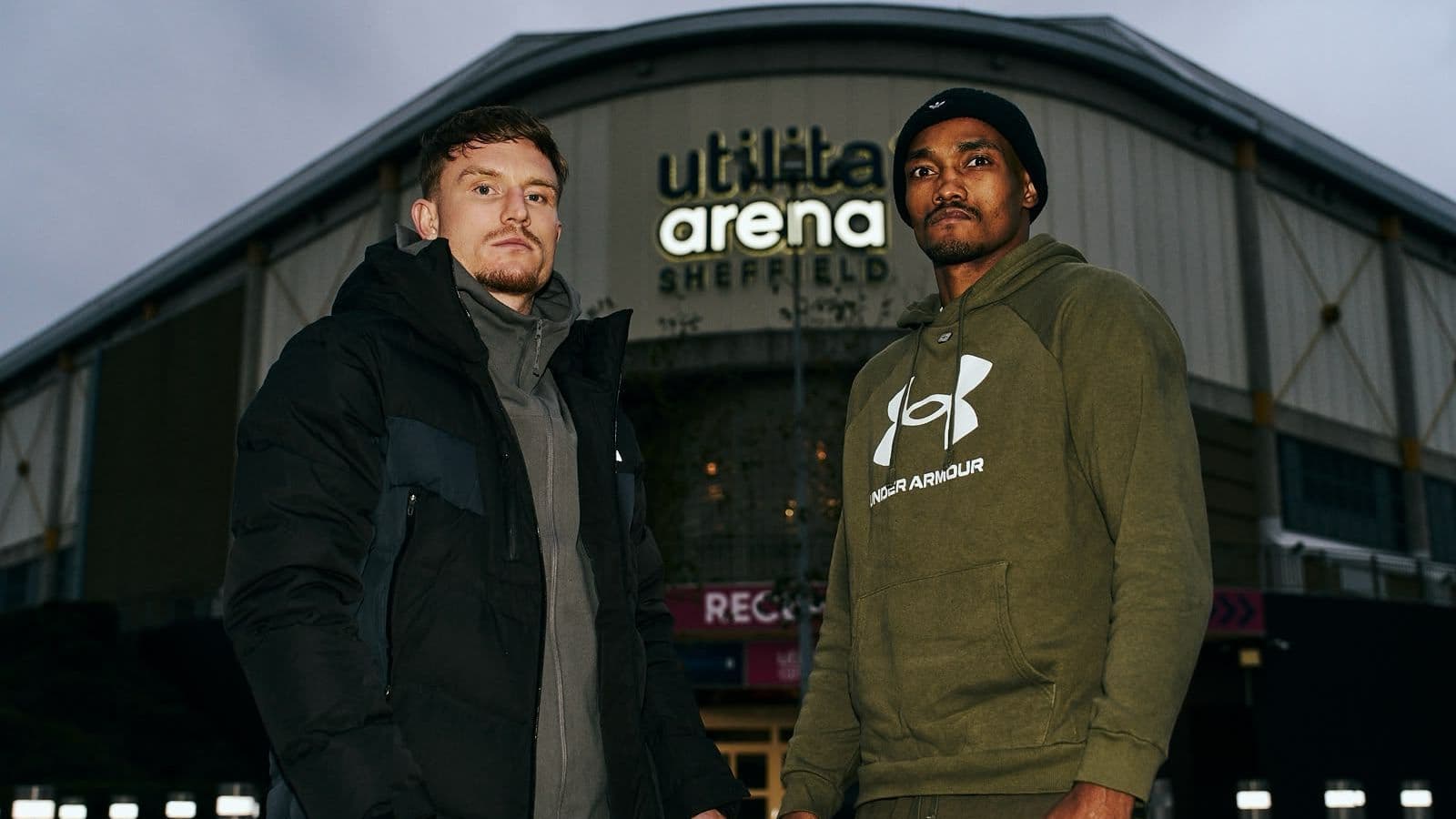 Dalton Smith and Alberto Puello outside the Utilita Arena