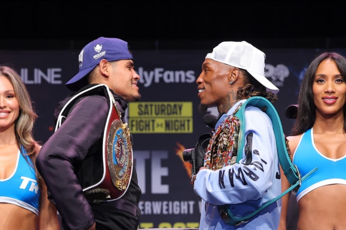 Emanuel Navarrete and O'Shaquie Foster at the final presser