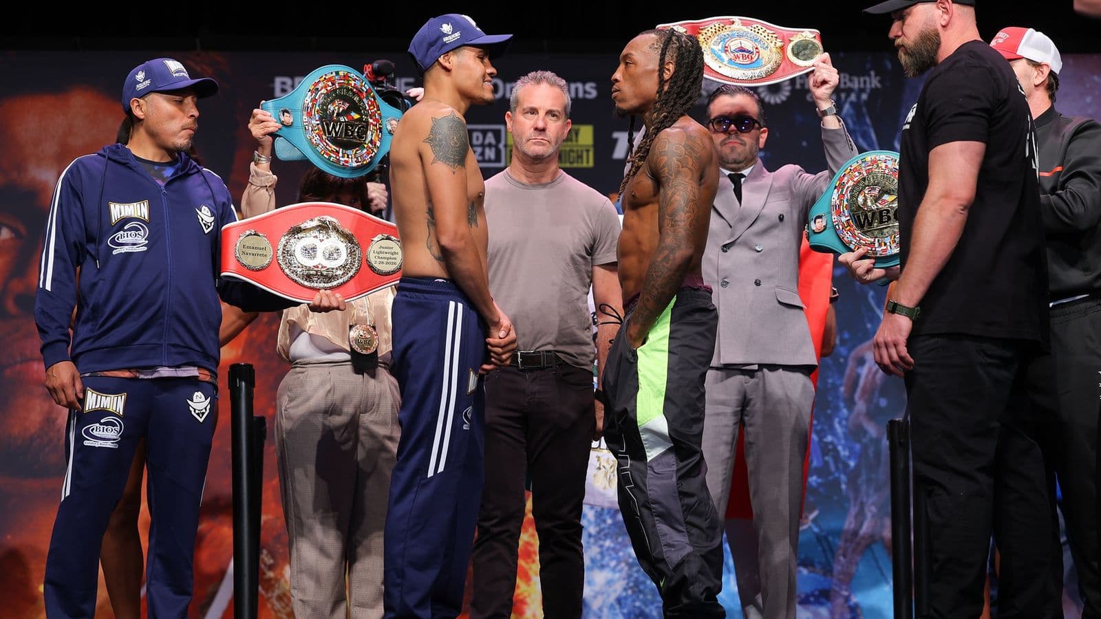 Emanuel Navarrete vs O'Shaquie Foster weights, running order, ringwalk times