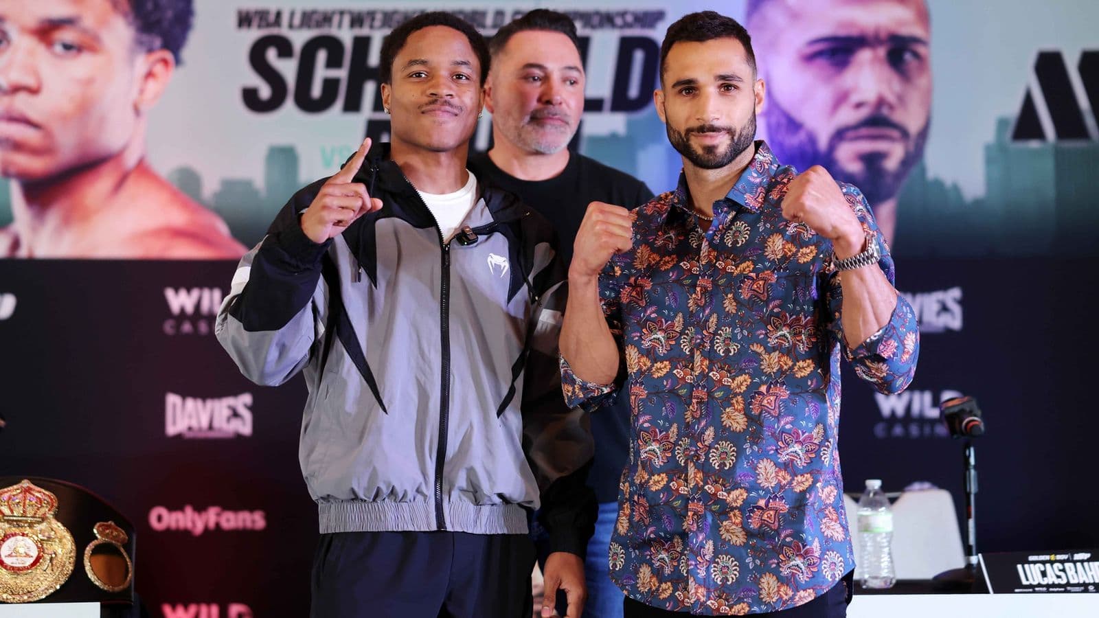 Lucas Bahdi and Floyd Schofield at the final presser