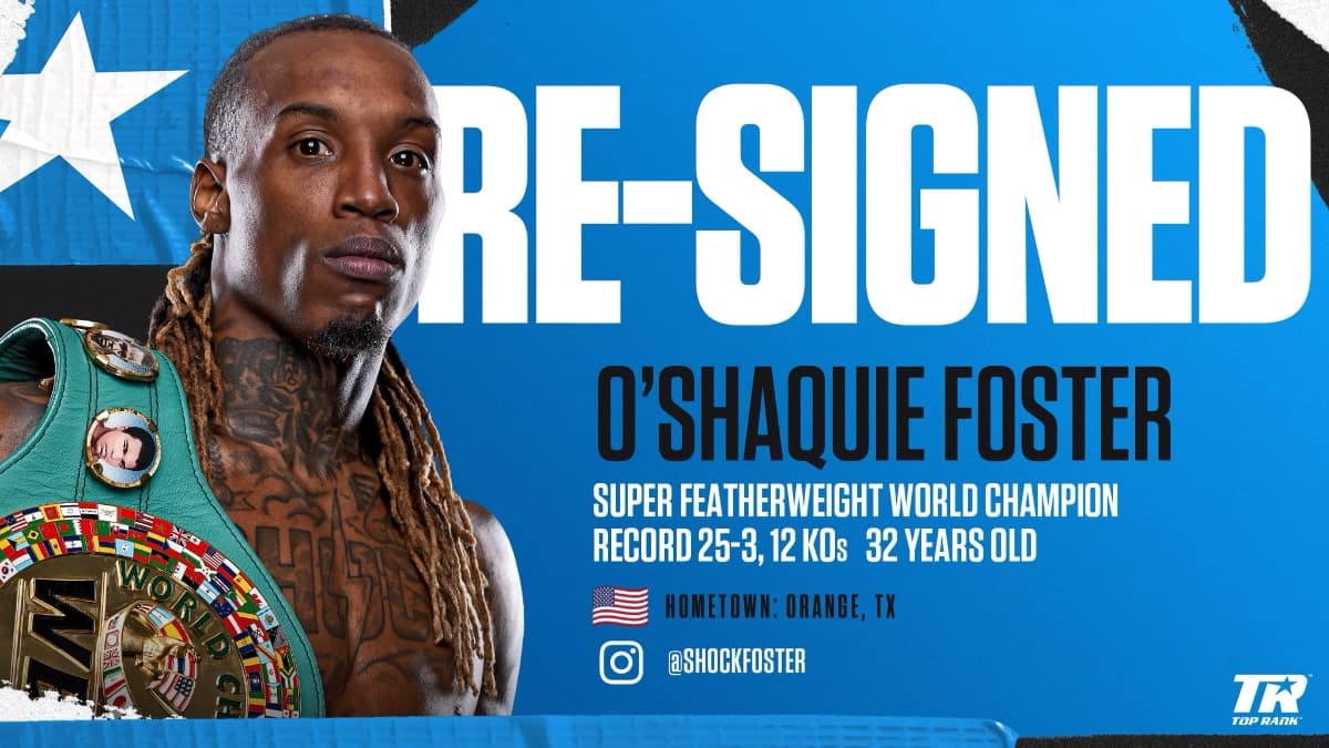 O’Shaquie Foster signs new deal with Top Rank