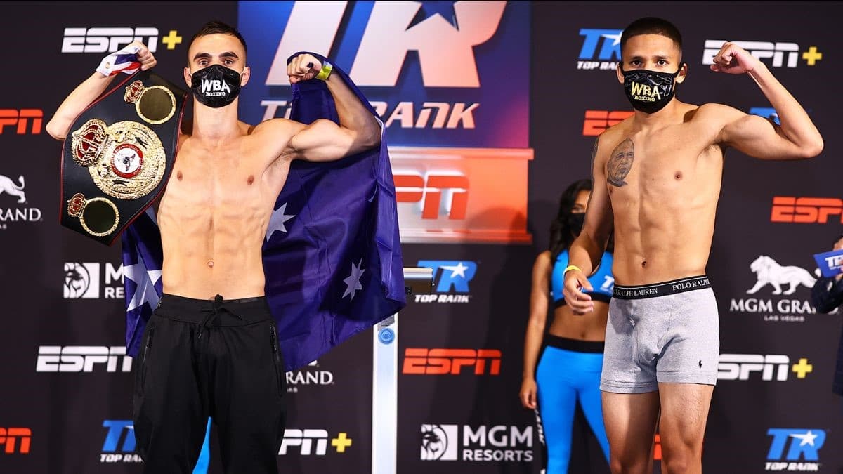 Andrew Moloney vs Joshua Franco Weigh in