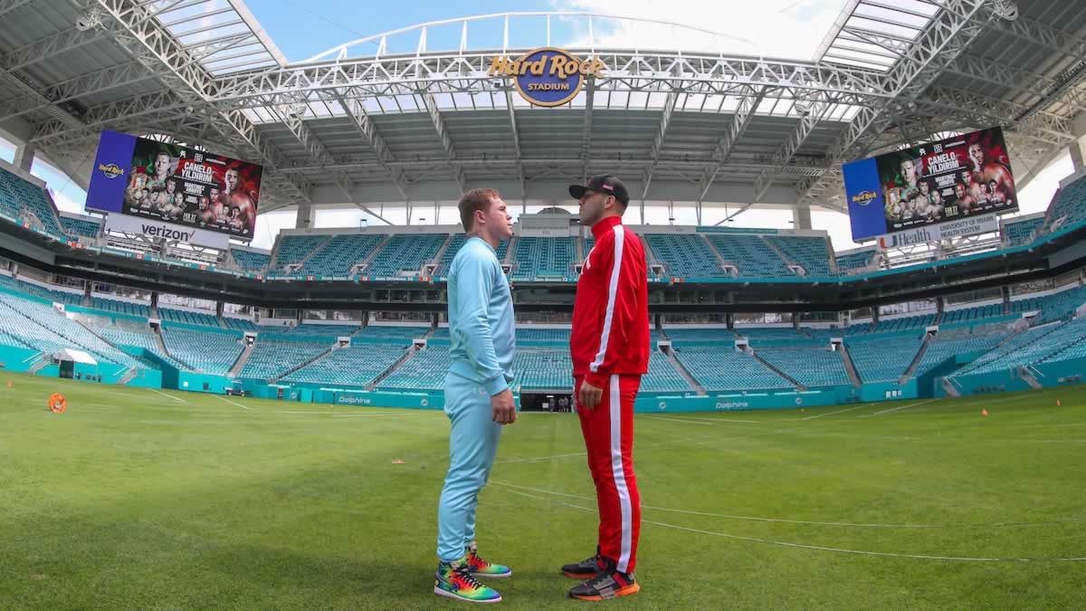 Canelo Alvarez vs Avni Yildirim Hard Rock Stadium Faceoff