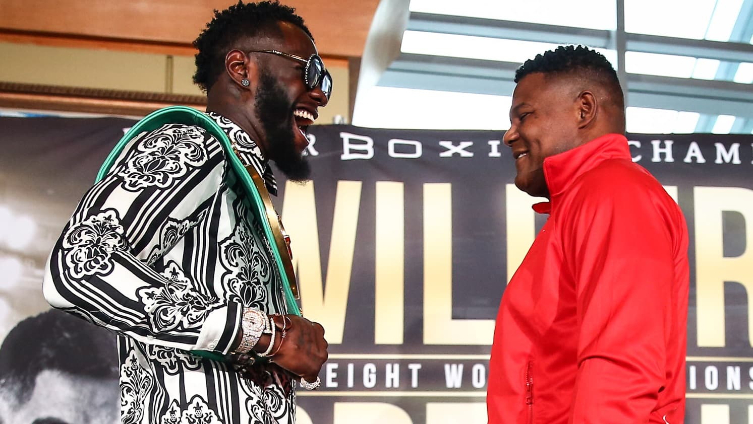 Deontay Wilder vs Ortiz 2 Face Off Smiling