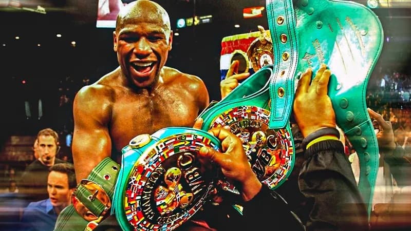Floyd Mayweather WBC and Ring Belts