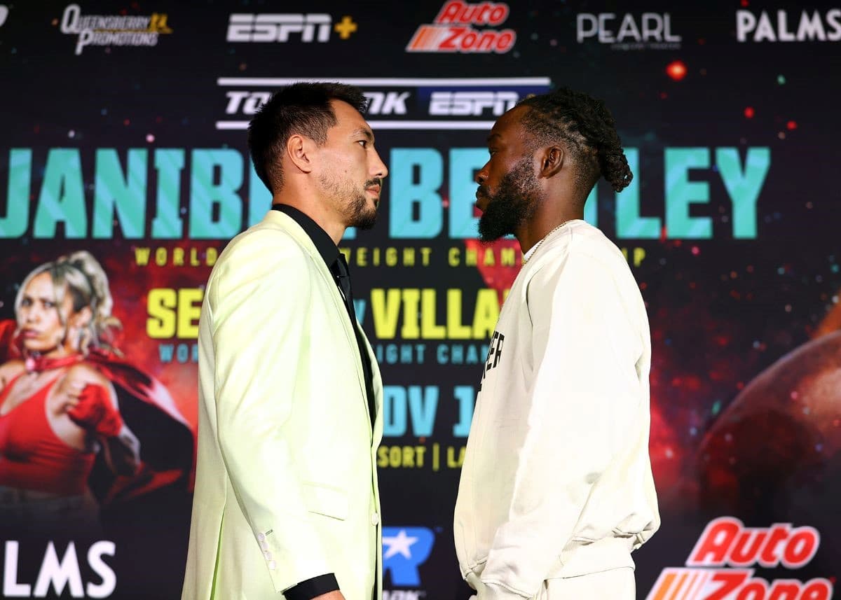 Janibek Alimkhanuly vs Denzel Bentley Face Off