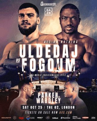 Jurgen Uldedaj meets Rolly Lambert Fogoum for the vacant IBO cruiserweight world title