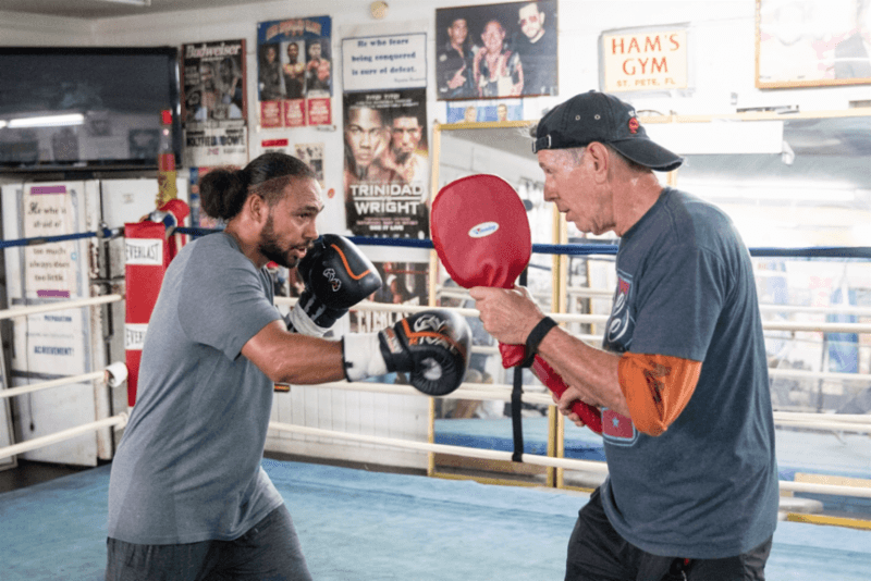 Keith Thurman Pads With Dan Birmingham