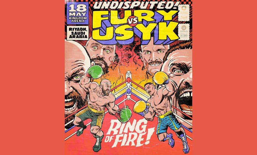 Tyson Fury v Oleksandr Usyk Cartoon Poster