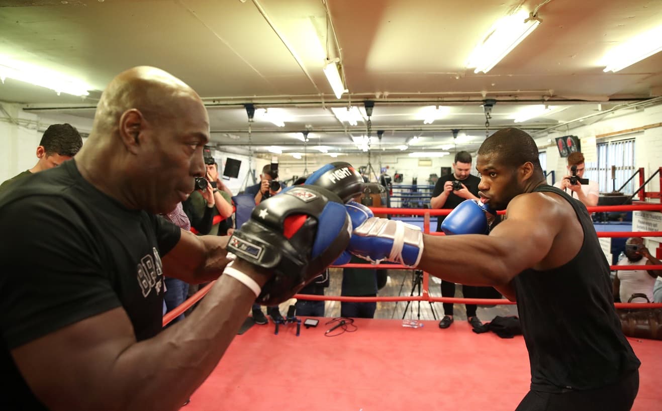 Daniel Dubois and Frank Bruno Hitting Pads