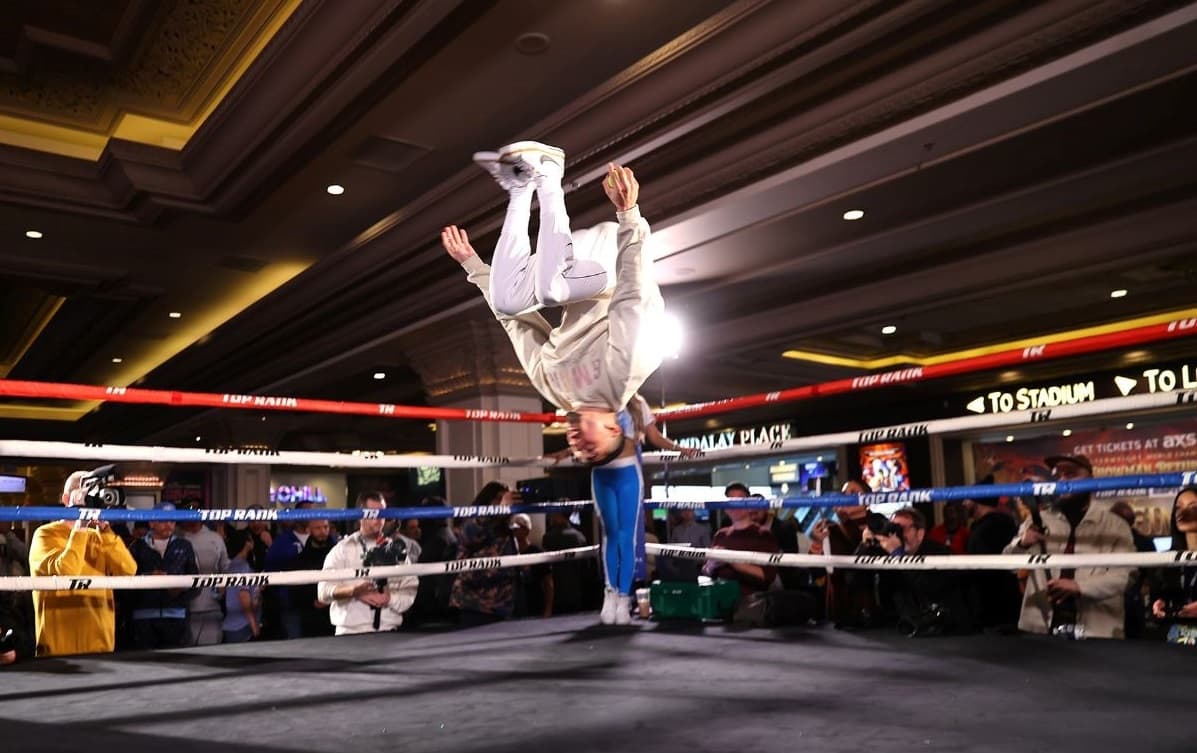 Teofimo Lopez Summersault in Gym