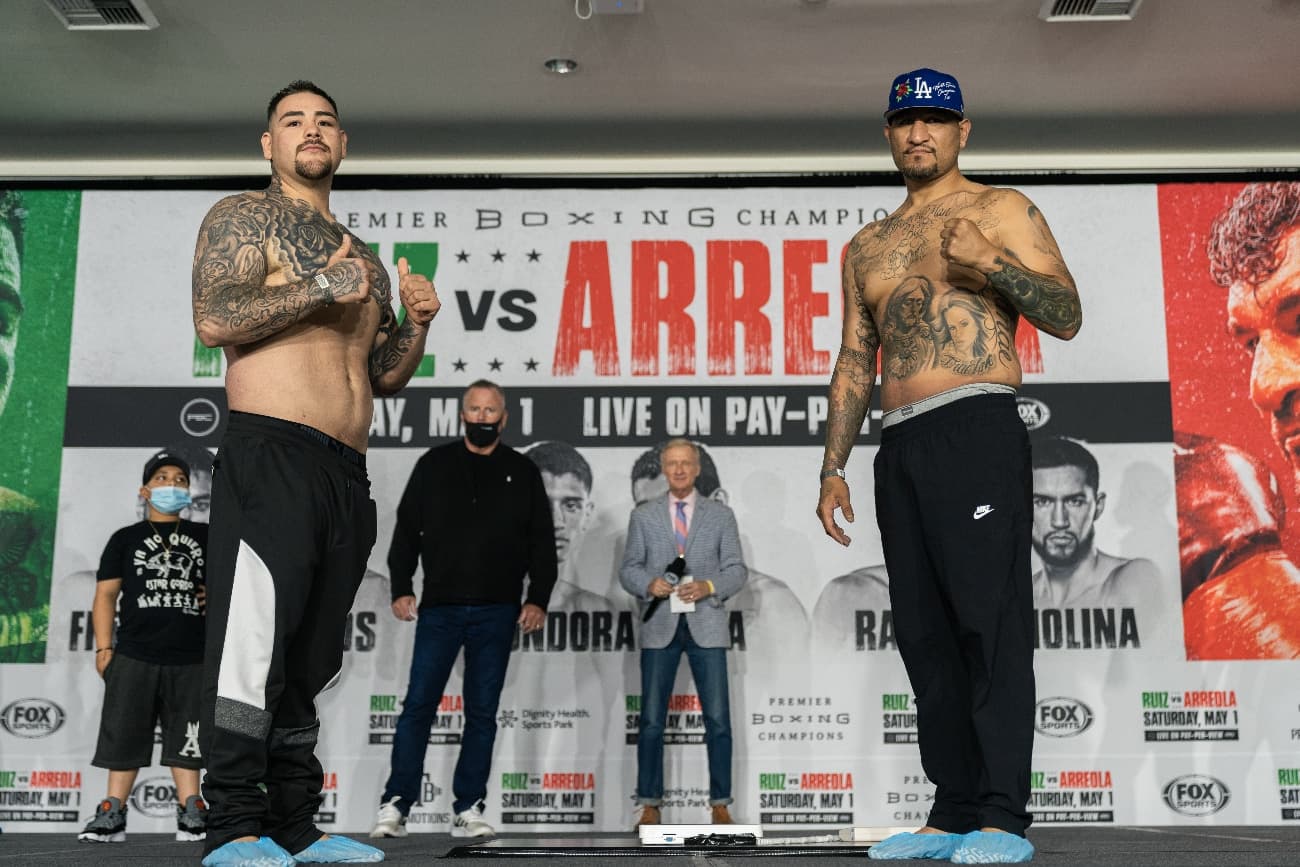 Ruiz vs Arreola Weigh Ins 4 30 21 05 01 2021 Weigh in Ryan Hafey Premier Boxing Champions