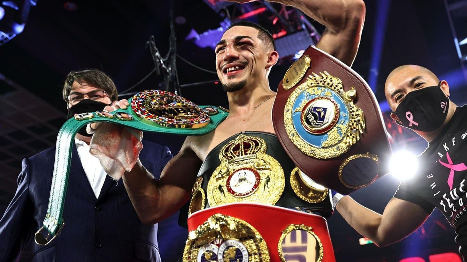 Boxing Teofimo Lopez Celebration Titles