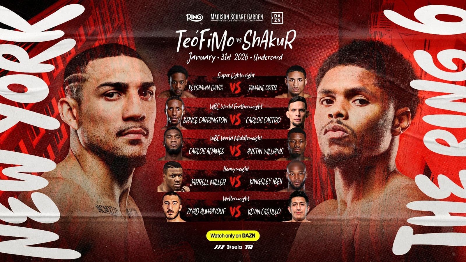 Teofimo Lopez vs Shakur Stevenson Undercard
