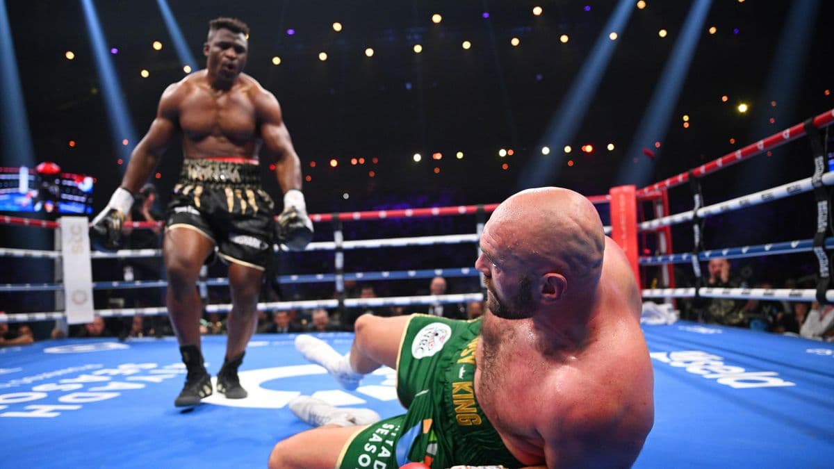 Tyson Fury vs Francis Ngannou Fight Knockdown