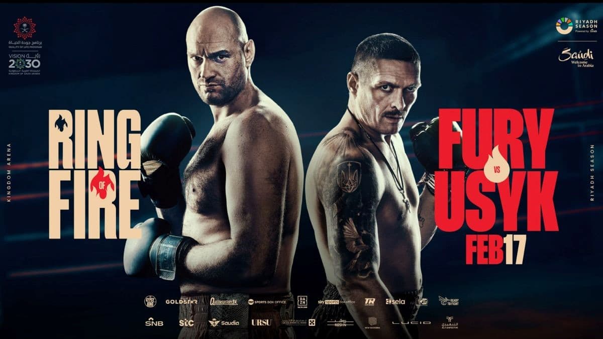 Tyson Fury vs Oleksandr Usyk Ring of Fire Poster Landscape