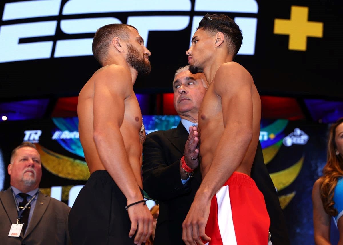 Vasiliy Lomachenko vs Jamaine Ortiz Weigh in