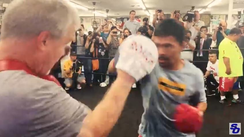 Manny Pacquiao Pads Freddie Roach