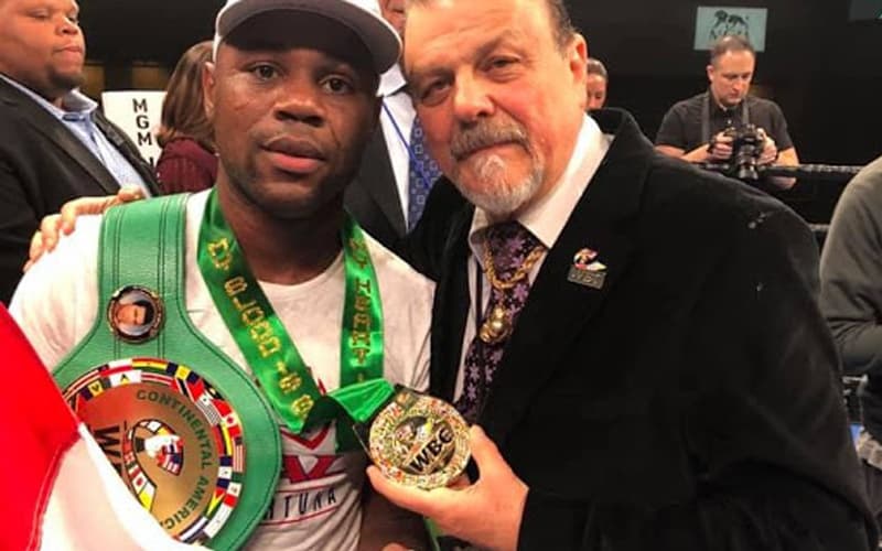 Javier Fortuna and Sampson L WBC Belt