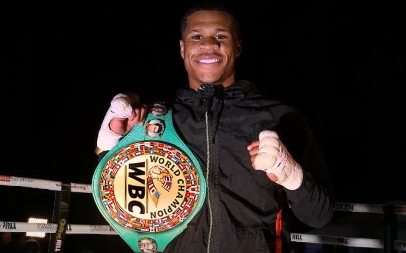 Devin Haney WBC Belt Black Background