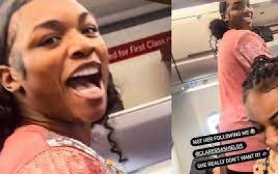Claressa Shields meets Alycia Baumgardner on flight same plane prompting online quarrel row twitter fight who wins boxrec female boxing history watch youtube clip video what happened