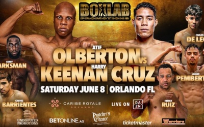 Rising light-heavyweight star Atif Oberlton headlines against Harry Keenan Cruz on June 8 boxrec ticjkets oddschecker fight predictions betting odds how to watch tv channel