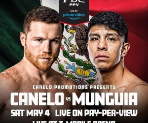 Canelo Álvarez vs Jaime Munguía full undercard revealed boxrec fight time date tv channel three world title fights Mario “El Azteca” Barrios predictions oddschecker Interim WBC Fabian “TNT” Maidana