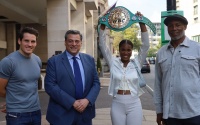 Caroline Dubois presented with WBC Interim World Lightweight Title by Mauricio Sulaiman and Lennox Lewis boxrec ben shalom boxxer london