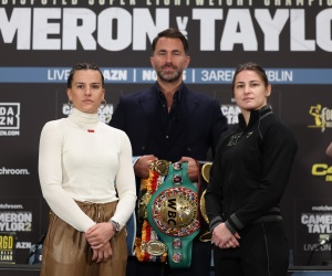 Katie Taylor reveals she has changed her game plan for Chantelle Cameron rematch final press conference quotes jamie moore Enamait trainer wiki northampton boxrec oddschecker alfie sharman DAZN