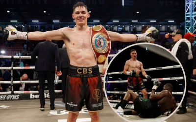 Chris Billam-Smith floors Lawrence Okolie to become WBO cruiserweight world champion boxrec fight time date tv channel highlights boxrec full watch replay sky sports next boxxer shane mcguigan trainer rematch