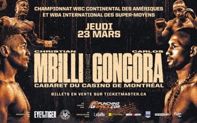 Knockout card in Canada Christian Mbilli takes on Carlos Gongora in Montreal on March 23 fight time date tv channel live stream links free espn how to watch predictions previews oddschecker