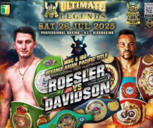 Jordan Roesler vs King Davidson for the vacant IBO Oceania-Orient light-heavyweight title boxrec wiki