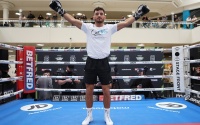 Welterweight prospect Cyrus Pattinson discusses WBA International title fight with Chris Jenkins during media workout boxrec fight time newcastle NXTGEN show matchroom boxing dazn
