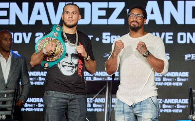 Demetrius andrade david benavidez WBC interim champion super middleweight boo boo PBC premier boxing champion world championship showtime PPV cost price when oddschecker boo monster