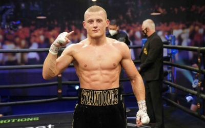 WBA world welterweight champion Eimantas Stanionis claims promoter Eddie Hearn is protecting Conor Benn boxrec wiki lithuania first professional boxer fight time date tv channel watch highlights Radzhab Butaev