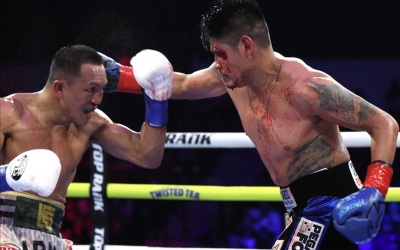 Emanuel Navarrete's win over Charley Suarez has been overturned by the CSAC tko cut accidental headbutt watch full fight highlights