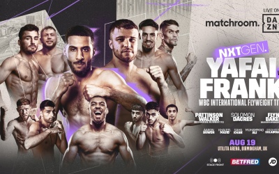 Galal Yafai and Tommy Frank set to clash in flyweight title fight boxrec fight time date tv channel dazn matchroom tickets august 19 birmingham predictions preview