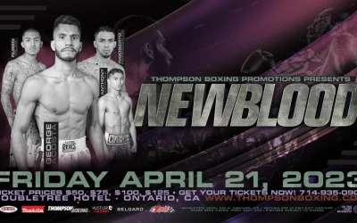 George Acosta vs Blas Ezequiel Caro headlines Thompson Boxing’s April 21 “New Blood” card fight time date tv channel how to watch betting odds tickets
