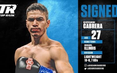 Unbeaten Freddie Roach-trained lightweight star Giovanni Cabrera signs with Top Rank boxrec amateur professional career record next fight