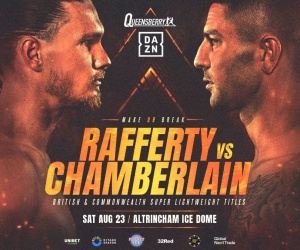 How to watch Jack Rafferty vs Mark Chamberlain fight details undercard british title super-lightweight predictions betting odds dazn ringwalks start times