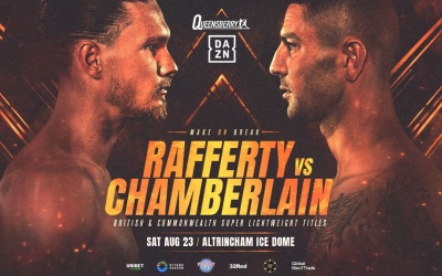 How to watch Jack Rafferty vs Mark Chamberlain fight details undercard british title super-lightweight predictions betting odds dazn ringwalks start times