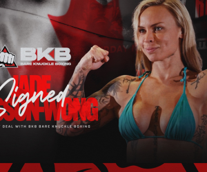 Jade Masson-Wong enters BKB boxrec wiki tits nipples who is she mma female fighter professional boxer amateur record Bare Knuckle Boxing Quebec city Canada