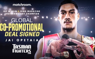IBF and Ring Magazine World cruiserweight champion Jai Opetaia teams up with Eddie Hearn and Matchroom Boxing boxrec fight time date tv channel mairis briedis fight Tasman Fighters australia boxrec amateur record career pro