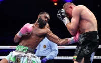 Jaron Ennis stops Eimantas Stanionis to become unified welterweight champ boxrec fight highlights how to watch full boxrec next wbc mario barrios eddie hearn wbo brian norman jr.
