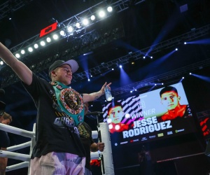 Jesse Rodriguez scores stunning stoppage over Srisaket Sor Rungvisai to defend WBC World Super-Flyweight title franco boxrec watch highlights next fight brother