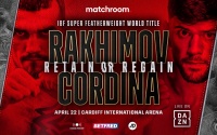 Former champion Joe Cordina challenges current beltholder Shavkatdzhon Rakhimov for IBF Super-Featherweight World title hand injury what happened dazn how to watch betting odds oddschecker predictions april 22 dazn